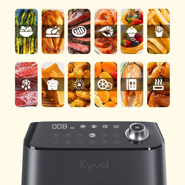 Мультипіч Kyvol AF600 1350Вт/чаша керамічна 5.7л/12/сенсорне керування/таймер/чорна