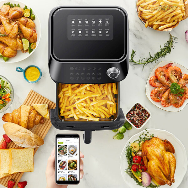 Мультипіч Kyvol AF600 1350Вт/чаша керамічна 5.7л/12/сенсорне керування/таймер/чорна