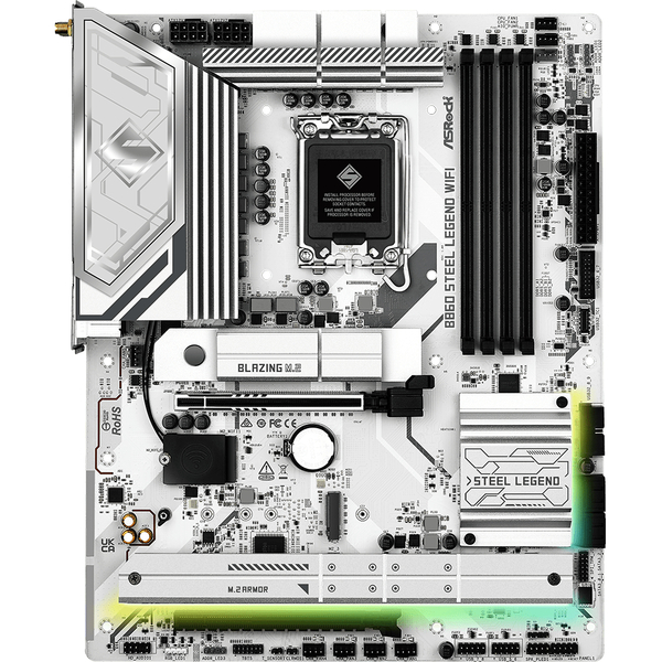 Материнська плата AsRock B860 Steel Legend WiFi (1851/B860, 4*DDR5, 2*PCIex16, HDMI/DP/TB4, 4xSATA, 4xM.2, 2.5Glan, 7.