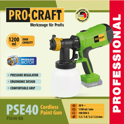 Акумуляторний фарбопульт Procraft PSE40 (без акб та зп)