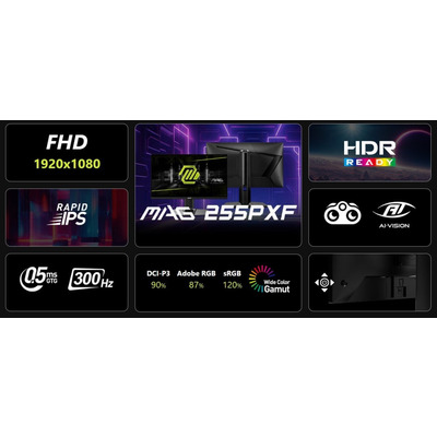 Монитор MSI 24.5" MAG 255PXF IPS Black 300Hz