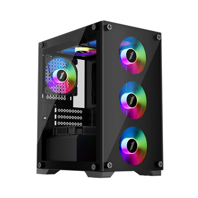 Корпус 1stPlayer X2-M-BK-4F1 Black без БП