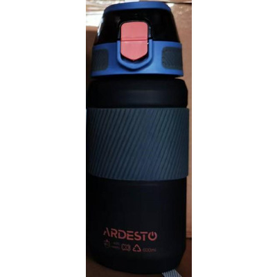 Пляшка для води Ardesto Spring 600мл, пластик, чорний