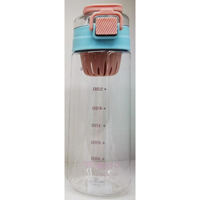 Пляшка для води з відсіком для фруктів Ardesto Duo 720мл, пластик, блакитний, рожевий