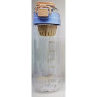 Пляшка для води з відсіком для фруктів Ardesto Duo 720мл, пластик, блакитний, бежевий