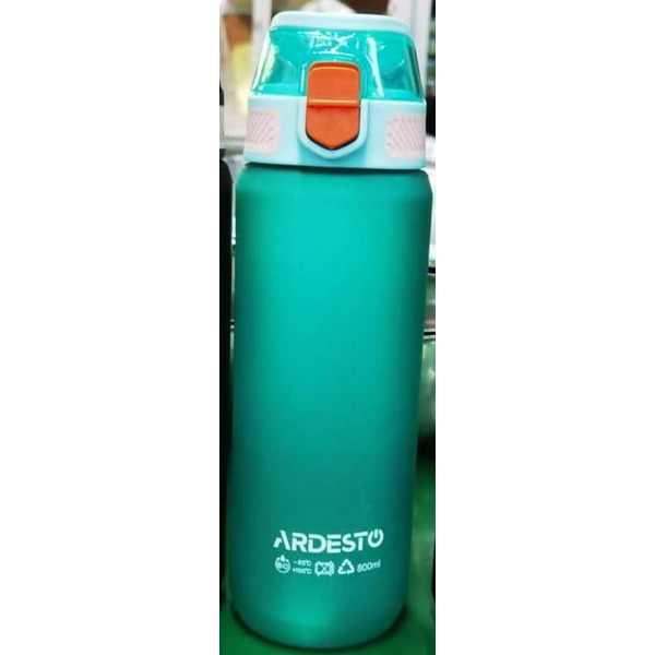 Пляшка для води Ardesto Matte 800мл, пластик, блакитний