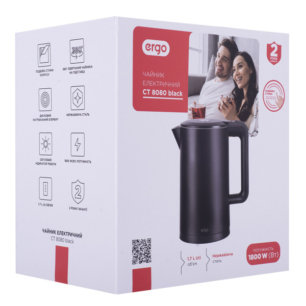 Електрочайник ERGO CT 8080 Black