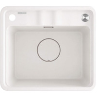 Мийка кухонна Deante Momi, граніт, квадрат, без крила, 500х440х230мм, чаша - 1, врізна, алебастр + кухонна дошка