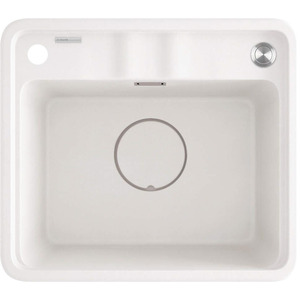 Мийка кухонна Deante Momi, граніт, квадрат, без крила, 500х440х230мм, чаша - 1, врізна, алебастр + кухонна дошка