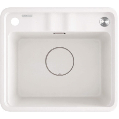 Мийка кухонна Deante Momi, граніт, квадрат, без крила, 500х440х230мм, чаша - 1, врізна, алебастр + кухонна дошка