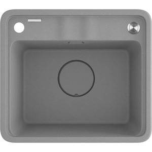 Мийка кухонна Deante Momi, граніт, квадрат, без крила, 500х440х230мм, чаша - 1, врізна, сірий + кухонна дошка