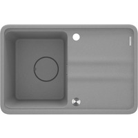 Мийка кухонна Deante Momi, граніт, прямокут., з крилом, 670х440х230мм, чаша - 1, врізна, сірий + кухонна дошка