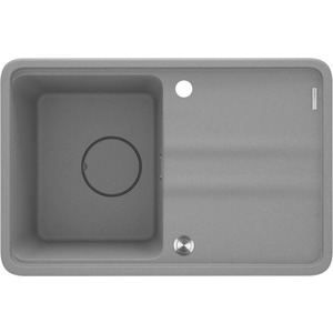 Мийка кухонна Deante Momi, граніт, прямокут., з крилом, 670х440х230мм, чаша - 1, врізна, сірий + кухонна дошка