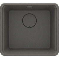Мийка кухонна Deante Momi, граніт, квадрат, без крила, 500х440х230мм, чаша - 1, універсальна, антрацит + кухонна дошка