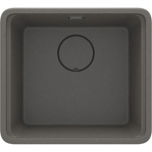 Мийка кухонна Deante Momi, граніт, квадрат, без крила, 500х440х230мм, чаша - 1, універсальна, антрацит + кухонна дошка