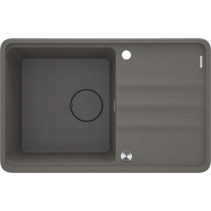 Мийка кухонна Deante Momi, граніт, прямокут., з крилом, 780х500х230мм, чаша - 1, врізна, антрацит + кухонна дошка