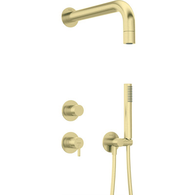 Душовий набір Deante Silia зі змішувачем, верхній душ, лійка, кріпл. - прихованого монтажу, брашоване золото