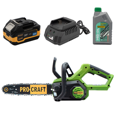 Акумуляторна ланцюгова пила Procraft PKA60 + 1 акб 4Аг Turbo + ЗП charger20/1