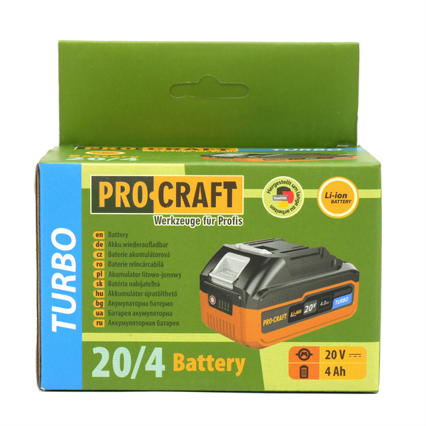 Акумуляторна ланцюгова пила Procraft PKA60 + 1 акб 4Аг Turbo + ЗП charger20/1