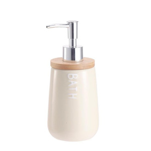 Диспенсер для мила Ardesto Prestigio 420мл, доломіт, бамбук, пластик, бежевий