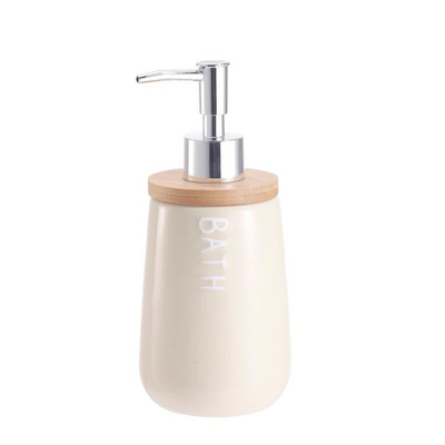 Диспенсер для мила Ardesto Prestigio 420мл, доломіт, бамбук, пластик, бежевий