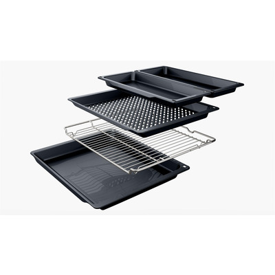 Духова шафа Bosch електрична, 76л, A, дисплей, конвекція, телескопічні направляючі (2 рівні),  чорний