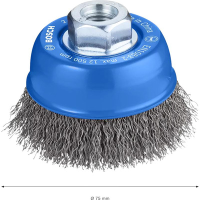 Щітка чашкова Bosch Professional кручена сталь 70мм 0.3мм M14