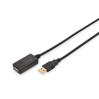 Подовжувач DIGITUS USB 2.0 Active Cable, A/M-A/F, 5м, чорний