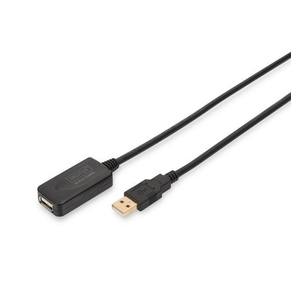 Подовжувач DIGITUS USB 2.0 Active Cable, A/M-A/F, 5м, чорний