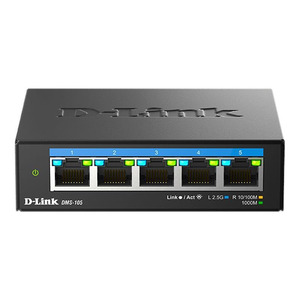 Комутатор D-Link DMS-105 5x2.5GE, Некерований