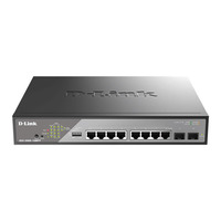 Комутатор D-Link DSS-200G-10MPP 8xGE PoE, 2xSFP, 242Вт, Некерований