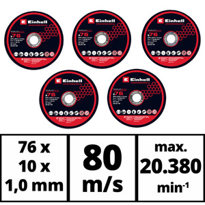 Диск відрізний Einhell TP-CO 18/76-C Li BL 76х10мм по металу 5шт
