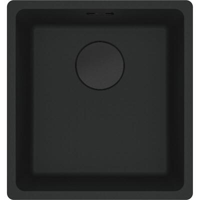 Мийка кухонна Franke Maris, фраграніт, прямокутник, без крила, 403х433х200мм, чаша - 1, монтаж під стільницю, MRG 110-37, чорний матовий