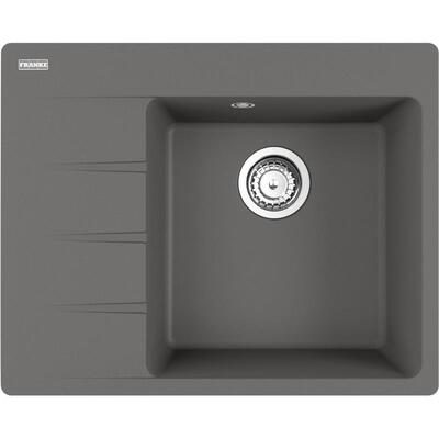 Мийка кухонна Franke Centro, фраграніт, прямокутник, з крилом, 620х500х200мм, чаша - 1, врізна, CNG 611-62 TL, сірий камінь