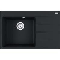 Мийка кухонна Franke Centro, фраграніт, прямокутник, з крилом, 780х500х200мм, чаша - 1, накладна, CNG 611-78 TL , чорний матовий