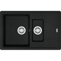 Мийка кухонна Franke Basis, фраграніт, прямокутник, з крилом, 780х500х200мм, чаша - 1,5, врізна, BFG 651-78, чорний матовий