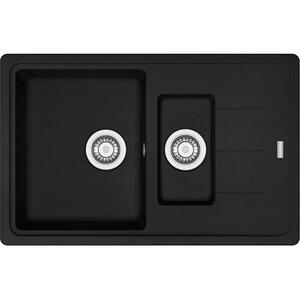 Мийка кухонна Franke Basis, фраграніт, прямокутник, з крилом, 780х500х200мм, чаша - 1,5, врізна, BFG 651-78, чорний матовий