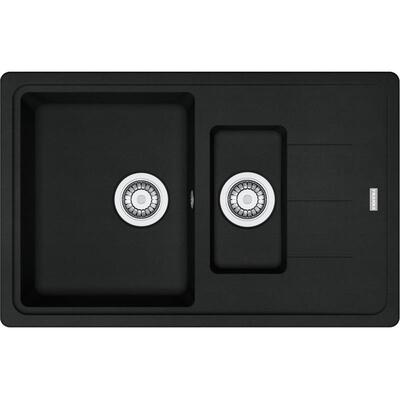 Мийка кухонна Franke Basis, фраграніт, прямокутник, з крилом, 780х500х200мм, чаша - 1,5, врізна, BFG 651-78, чорний матовий