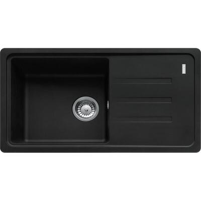 Мийка кухонна Franke Malta, фраграніт, прямокутник, з крилом, 780х435х200мм, чаша - 1, накладна, оборотна, BSG 611-78, чорний матовий