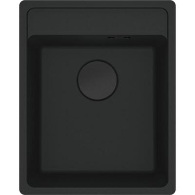 Мийка кухонна Franke Maris, фраграніт, прямокутник, без крила, 410х510х200мм, чаша - 1, врізна, MRG 610-37 TL, чорний матовий