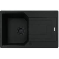 Мийка кухонна Franke Urban, фраграніт, прямокутник, з крилом, 780х500х220мм, чаша - 1, врізна, оборотна, UBG 611-78, чорний матовий