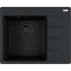 Мийка кухонна Franke Centro, фраграніт, прямокутник, з крилом, 620х500х200мм, чаша - 1, врізна, CNG 611-62 TL, чорний матовий