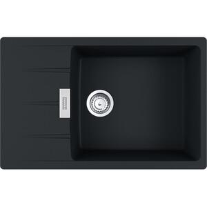 Мийка кухонна Franke Centro, фраграніт, прямокутник, з крилом, 780х500х200мм, чаша - 1, врізна, CNG 611-78 XL, чорний матовий