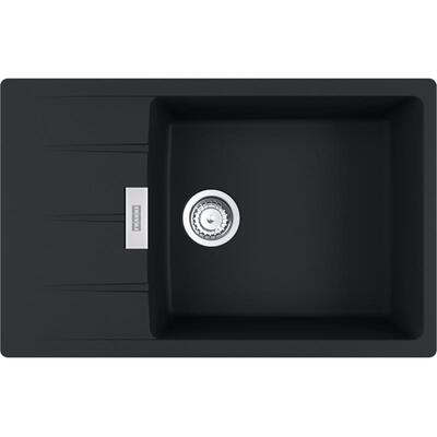 Мийка кухонна Franke Centro, фраграніт, прямокутник, з крилом, 780х500х200мм, чаша - 1, врізна, CNG 611-78 XL, чорний матовий