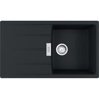 Мийка кухонна Franke Centro, фраграніт, прямокутник, з крилом, 860х500х200мм, чаша - 1, врізна, оборотна, CNG 611-86, чорний матовий