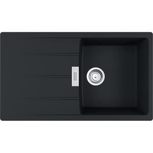 Мийка кухонна Franke Centro, фраграніт, прямокутник, з крилом, 860х500х200мм, чаша - 1, врізна, оборотна, CNG 611-86, чорний матовий
