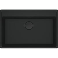 Мийка кухонна Franke Maris, фраграніт, прямокутник, без крила, 760х510х200мм, чаша - 1, врізна, MRG 610-72 TL, чорний матовий