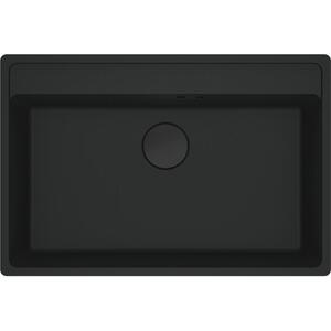 Мийка кухонна Franke Maris, фраграніт, прямокутник, без крила, 760х510х200мм, чаша - 1, врізна, MRG 610-72 TL, чорний матовий