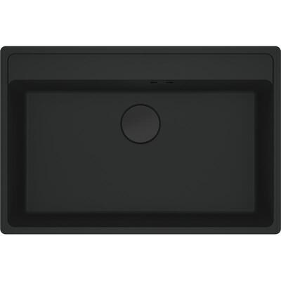Мийка кухонна Franke Maris, фраграніт, прямокутник, без крила, 760х510х200мм, чаша - 1, врізна, MRG 610-72 TL, чорний матовий