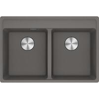 Мийка кухонна Franke Maris, фраграніт, прямокутник, без крила, 760х510х200мм, чаша - 2, врізна, MRG 620 TL, сірий камінь